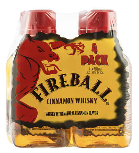 Fireball 4 pack - 50ml